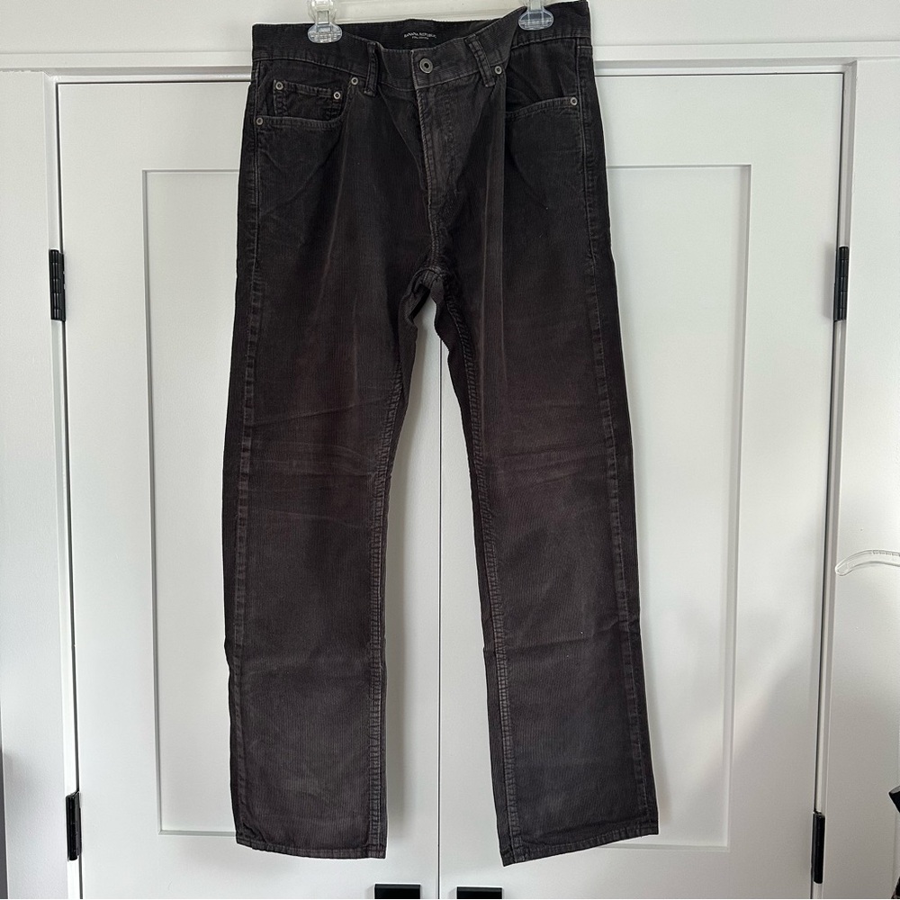 Men's Banana Republic Grey Corduroy 5 Pocket Pant